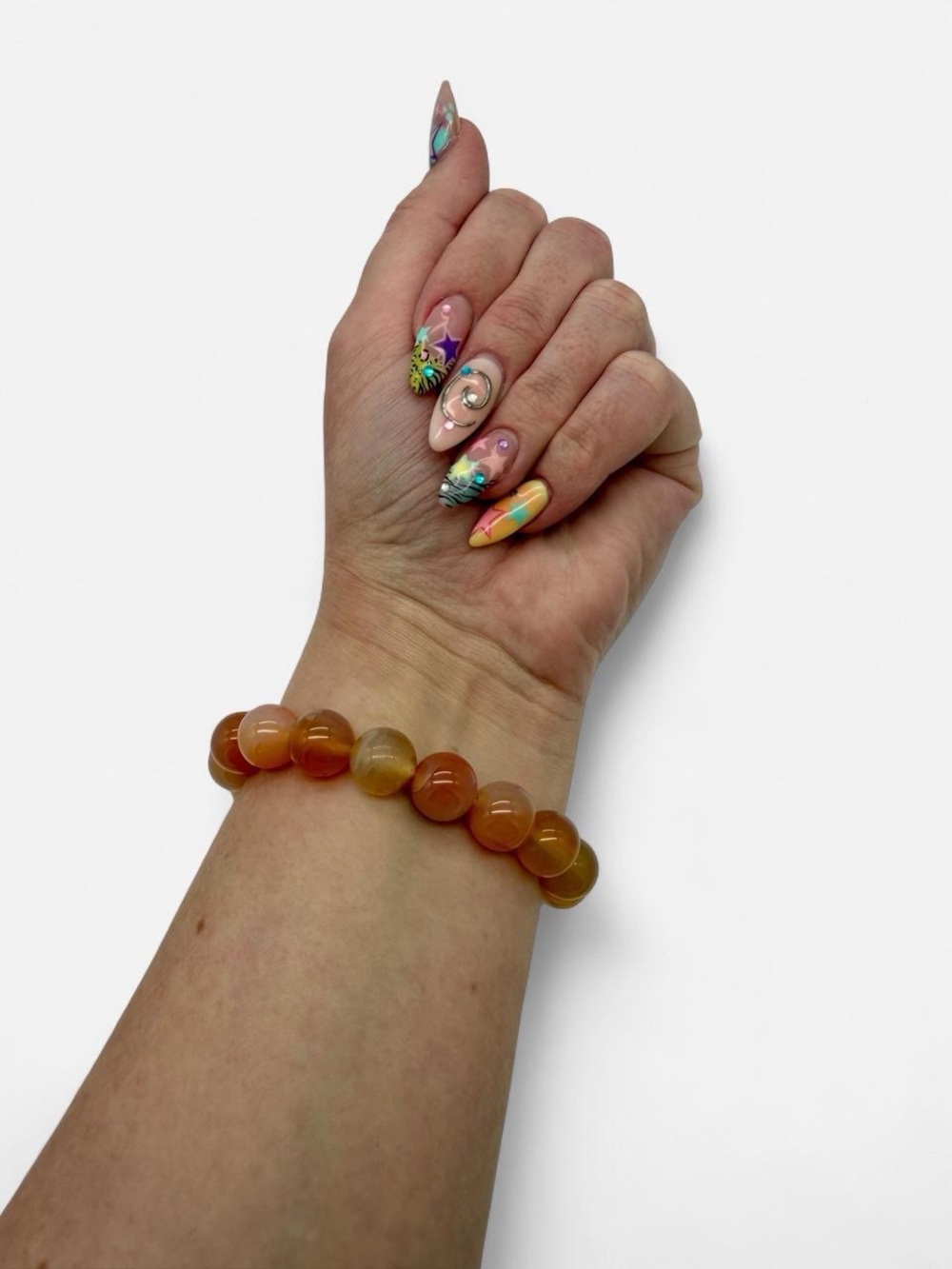 Orange Agate Bead Stretch Bracelet - Women Jewelry Bracelets